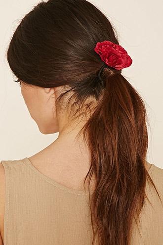 Forever21 Burgundy Rose Hair Tie