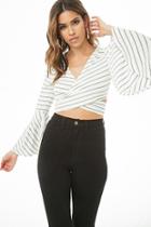 Forever21 Ribbed Striped Self-tie Crop Top