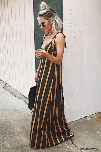Forever21 Satin Striped Maxi Dress