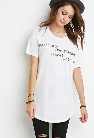 Forever21 Appreciate Everything Longline Tee