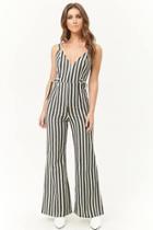 Forever21 Zippered Striped Jumpsuit