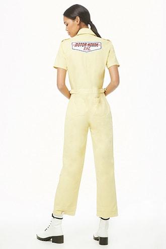 Forever21 Patch Graphic Utility Jumpsuit