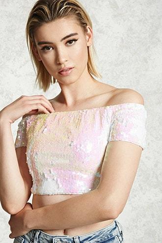 Forever21 Off-the-shoulder Sequin Top