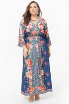 Forever21 Plus Size Floral Geo Print Maxi Dress
