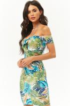 Forever21 Tropical Leaf Print Bodycon Dress