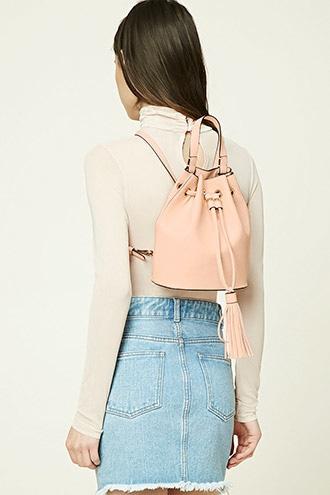 Forever21 Tasseled Bucket Backpack