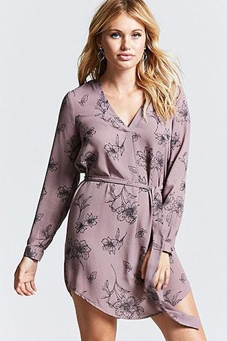 Forever21 Floral Self-tie Mini Dress