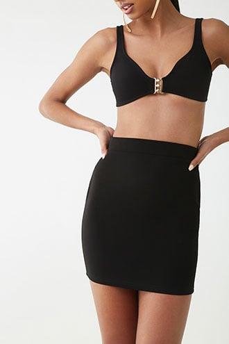 Forever21 Crop Top & Cutout Mini Skirt Set