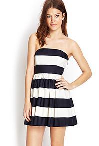 Forever21 Strapless Striped Dress