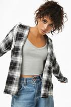 Forever21 Plaid Hooded Flannel Shirt