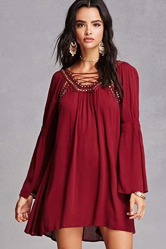 Forever21 Embellished Peasant Dress