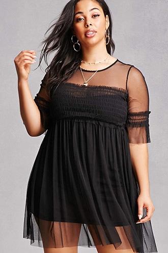 Forever21 Plus Size Sheer Tulle Dress