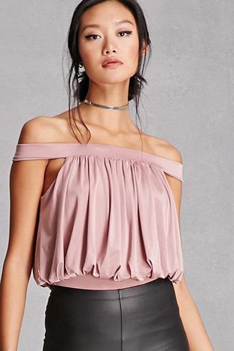 Forever21 Women's  Blush Twelve Flounce Bodysuit