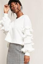 Forever21 Ruffle-sleeve French Terry Pullover