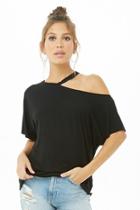 Forever21 Raw-cut One-shoulder Tee