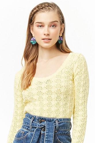 Forever21 Scoop Back Open-knit Sweater
