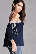 Forever21 Open-shoulder Satin-lined Top