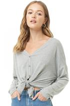 Forever21 Self-tie Hem Cardigan