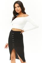 Forever21 Ribbed Lace-up Skirt