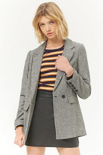 Forever21 Houndstooth Double-breasted Blazer