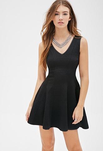 Forever21 Diamond-embossed A-line Dress
