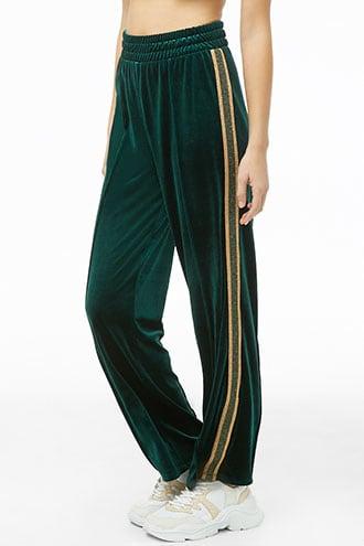 Forever21 Glitter-striped Velvet Pants