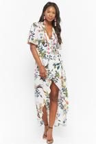 Forever21 Floral Wrap-front High-low Dress