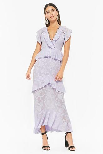 Forever21 Dark Pink Tiered Maxi Dress