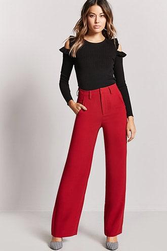 Forever21 High-rise Wide-leg Trousers