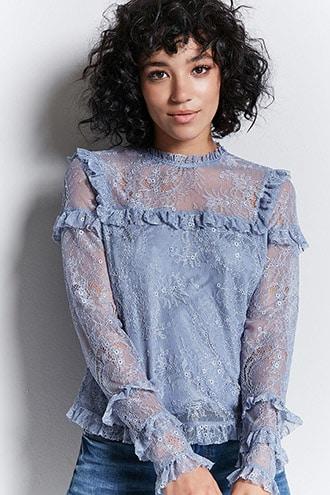 Forever21 Ruffle Lace Top