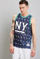 21 Men Reason Ny Star Print Mesh Tank
