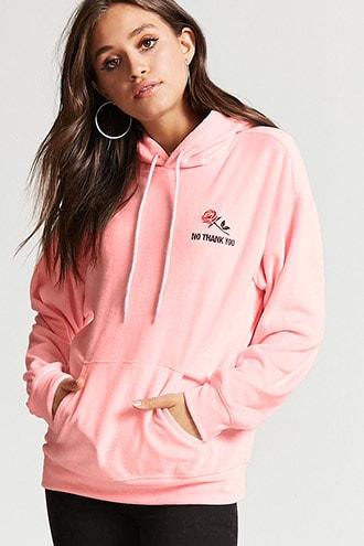 Forever21 No Thank You Velvet Graphic Hoodie