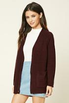 Forever21 Women's  Eggplant Button-down Cardigan