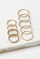 Forever21 Etched Midi Ring Set (antic Gold)