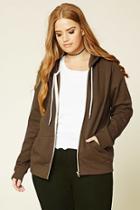 Forever21 Plus Women's  Olive Plus Size Zip-up Hoodie