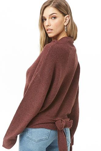 Forever21 Marled Self-tie Hem Sweater
