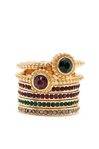 Forever21 Etched Faux Gem Ring Set