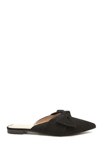 Forever21 Faux Suede Bow Mules