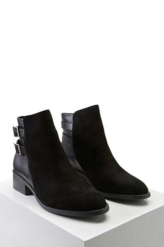 Forever21 Faux Suede Buckle Ankle Boots