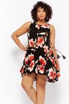 Forever21 Plus Size Lace-up Floral Swing Dress