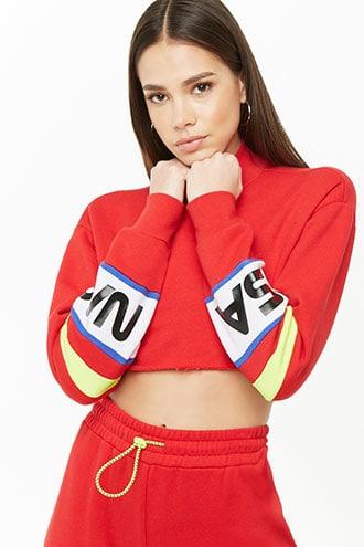 Forever21 Nasa Colorblock Crop Top