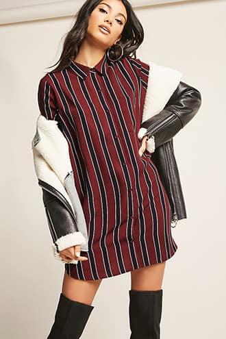 Forever21 Stripe Shirt Dress