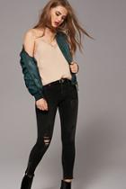 Forever21 Distressed Ankle Zipper Jeans