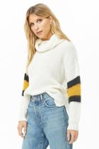 Forever21 Colorblock-trim Cowl Neck Sweater