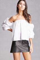 Forever21 Woven Off-the-shoulder Crop Top