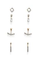 Forever21 Rhinestone Ear Jacket Set (gold/clear)