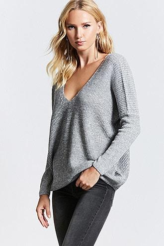 Forever21 Crisscross-back Ribbed Sweater