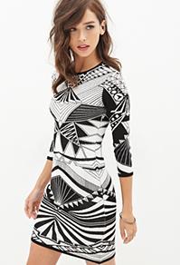 Forever21 Geo Pattern Sweater Dress