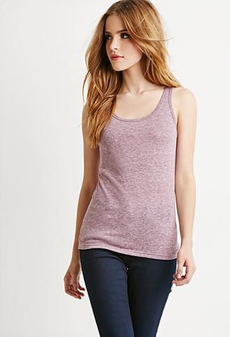 Forever21 Women's  Heathered Tank Top (dark Purple)