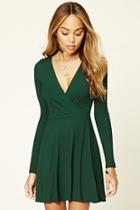 Forever21 Women's  Ribbed Knit Surplice Dress